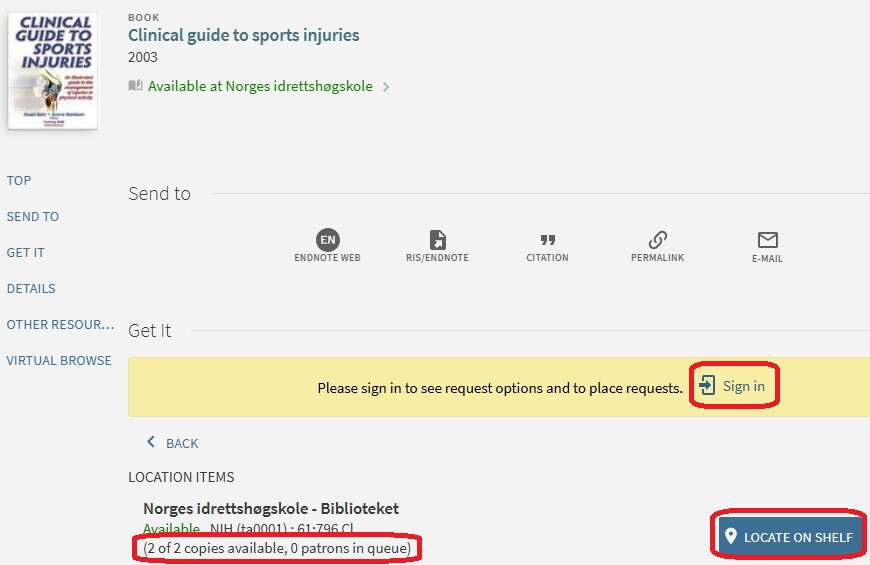 Screenshot of a book post in Oria with information about what's available and location.