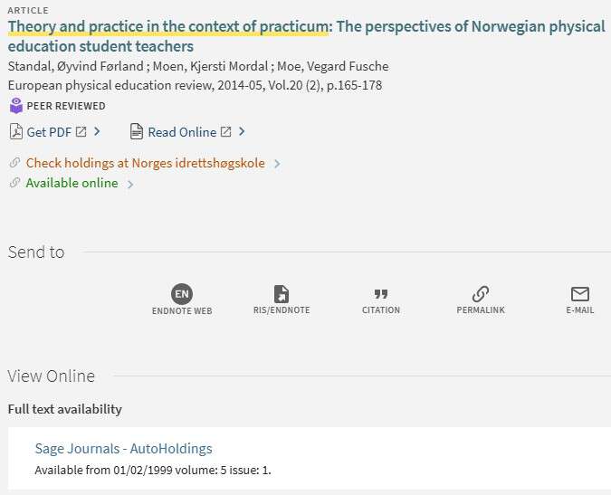 Screenshot of an article in Oria that's available online