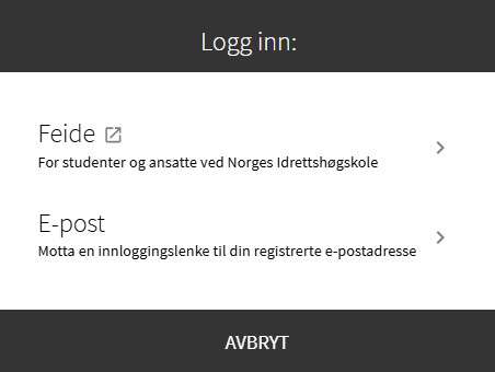 Skjermbilde av innloggings-vinduet i Oria