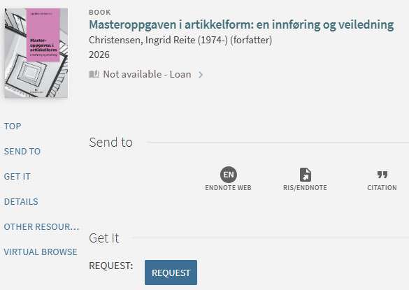 Screenshot of the Request-button in Oria