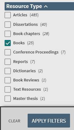 Screenshot of Resource Type in Oria