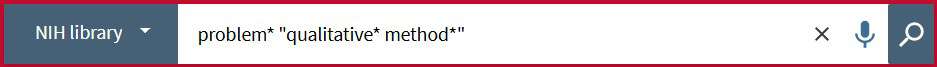 Screenshot of the search field in Oria with the use of asterisk and quotation marks
