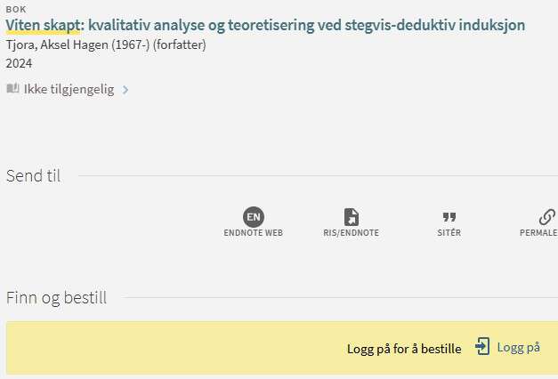 Skjermbilde fra Oria av bok som ikke er tilgjengelig