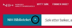 Skjermbilde av Oria som viser hvor du bytter hvilken bibliotekbase du søker i.