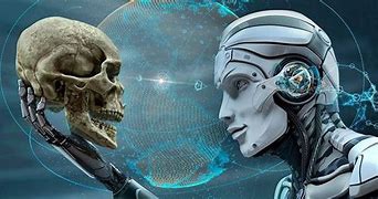 Robot and human looking at eachother