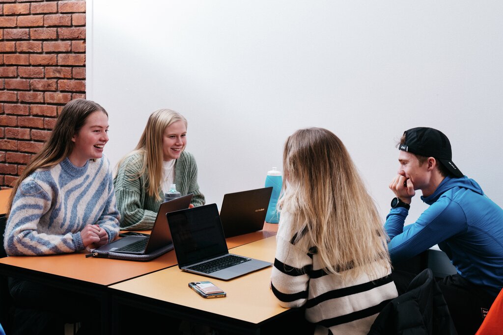 studenter i gruppediskusjon