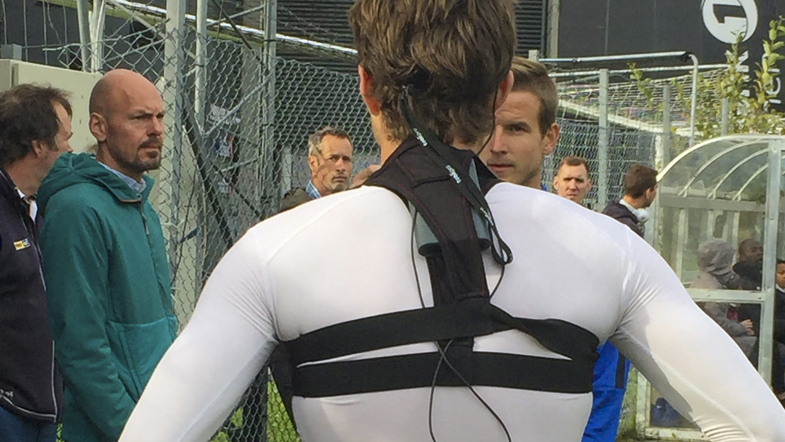 Footballer with strapping around his torso