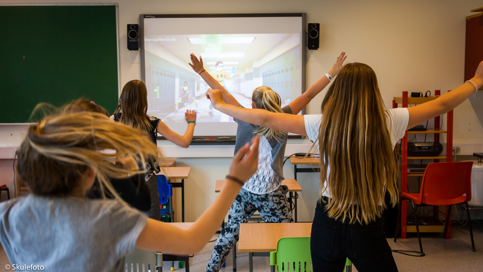 Kids playing in the classroom