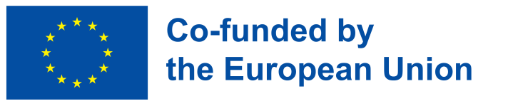 EU-logo som forklarer at Erasmus er finansiert av EU