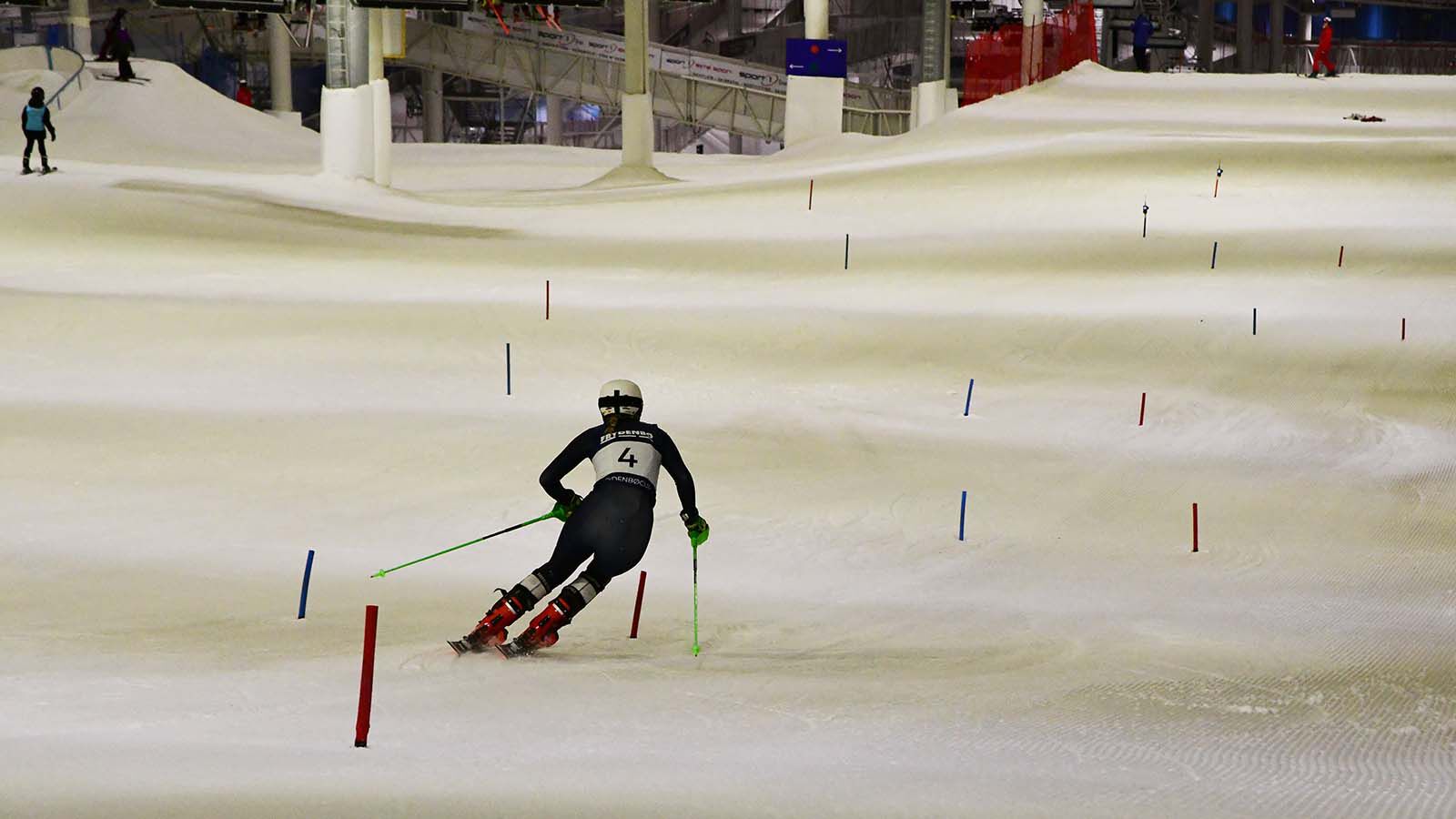 Slalom skier in action