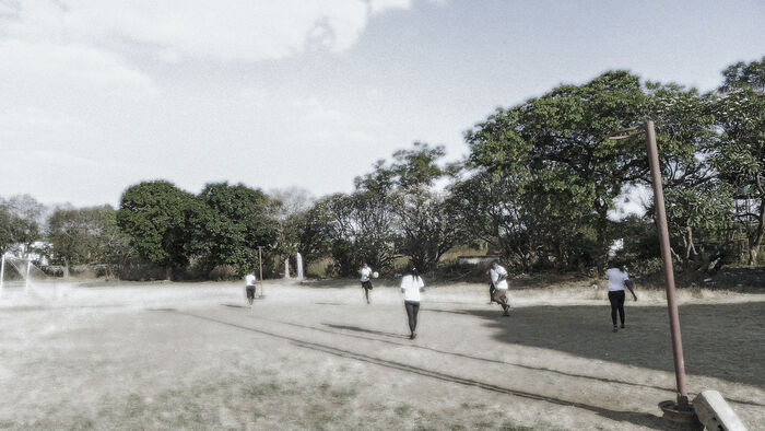 ung Zambians playing football