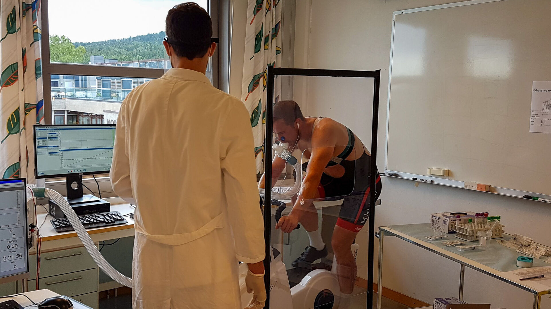 testing på sykkel på laboratium