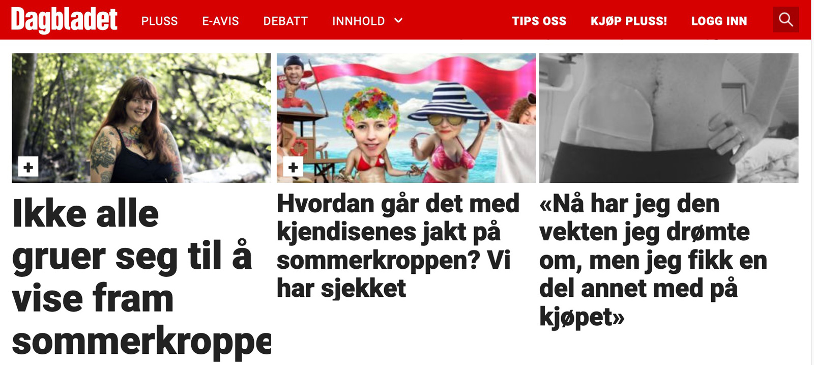 Dagbladet om somerkroppen faksimile