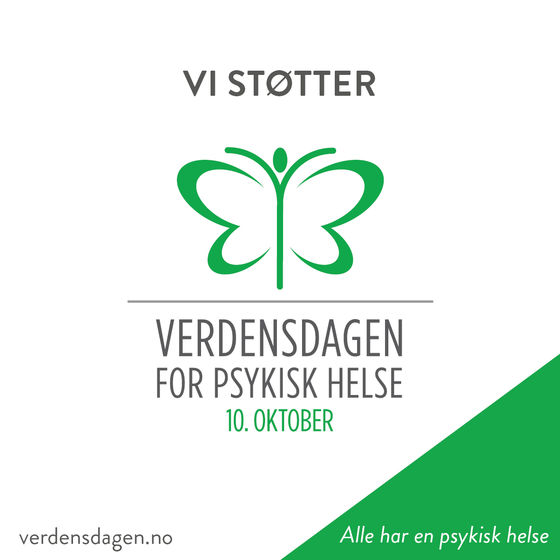 Logo: Vi støtter verdensdagen for psysisk helse