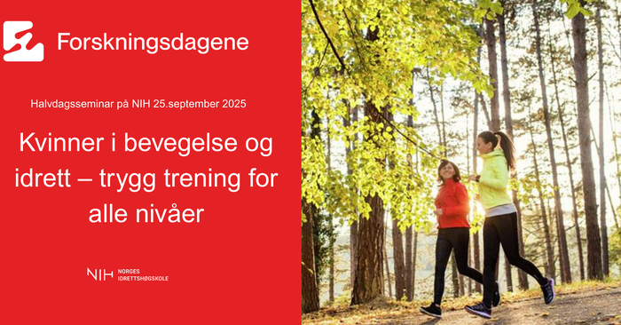 To kvinner løper rolig i skogen. 