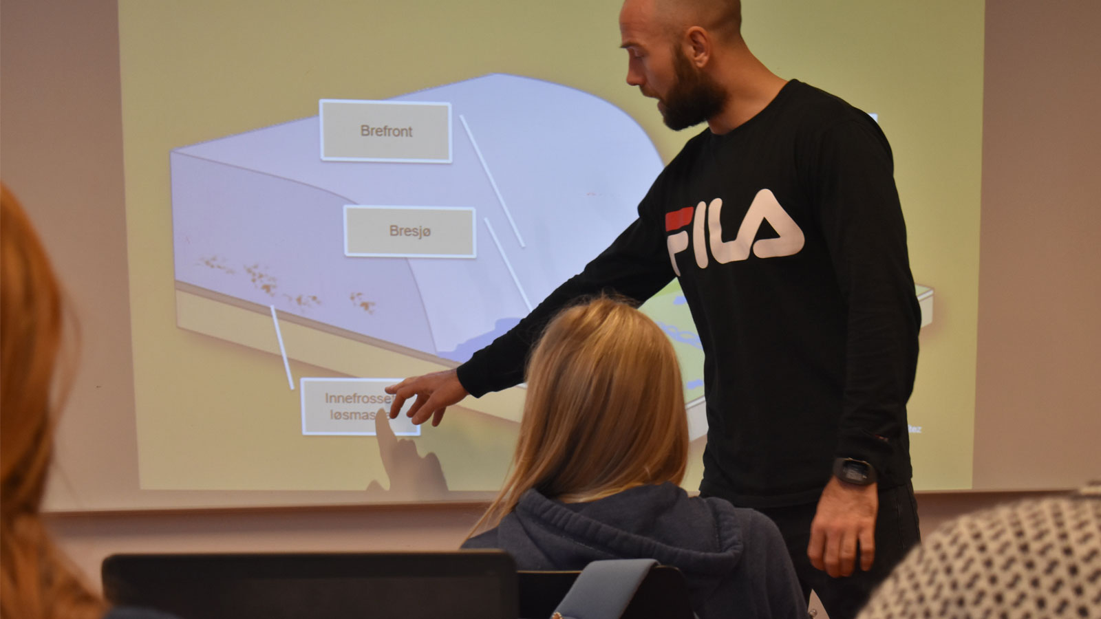 Gloppen underviser på skolen